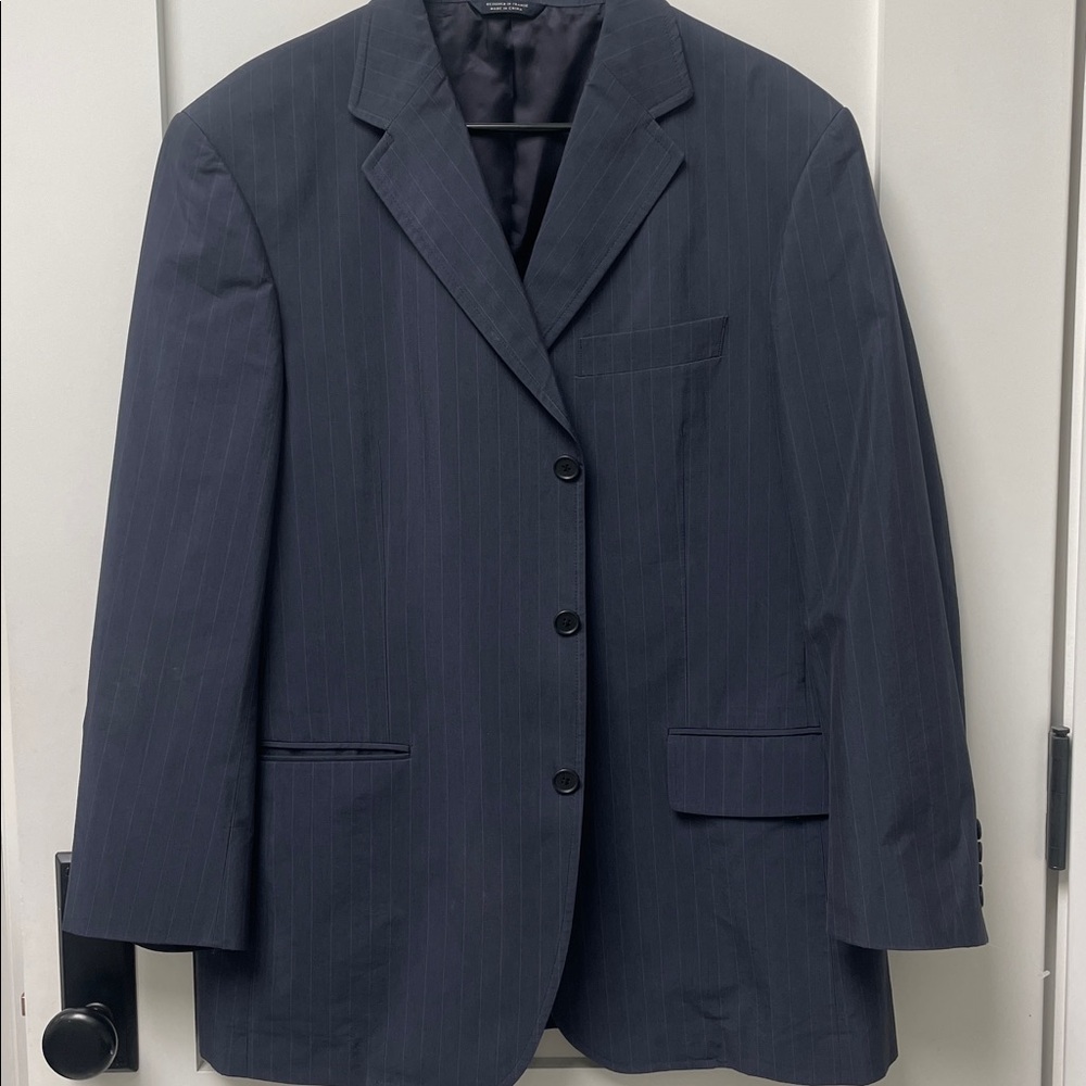 Faconnable Pin Stripe Silk/Cotton Sport Coat Size 47R/Large